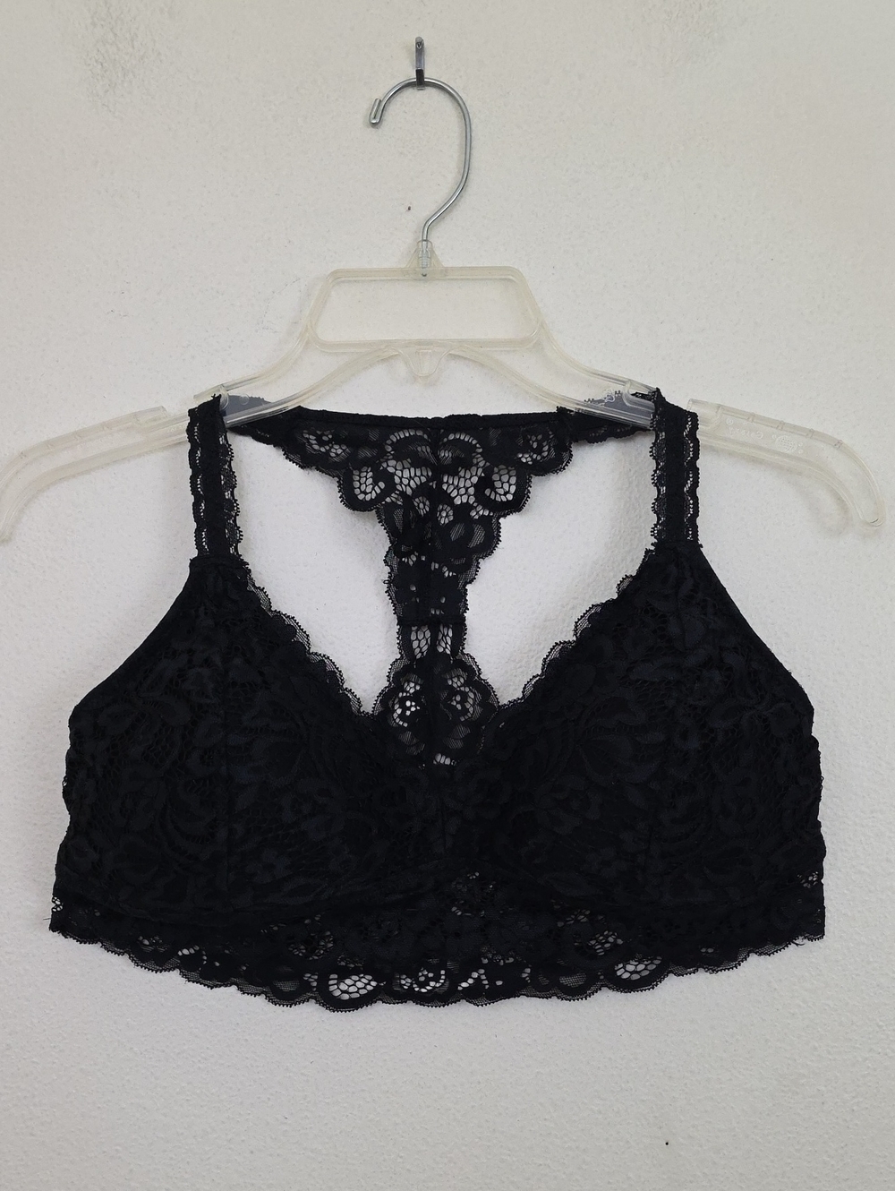 Xhilaraton Black Lace Racerback Bralette XL